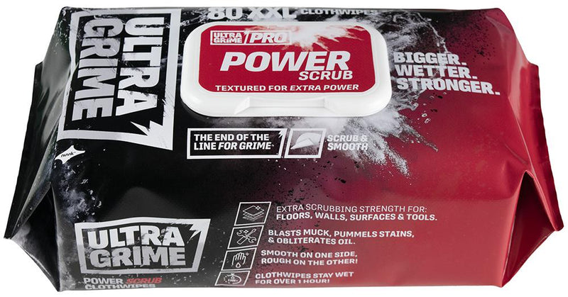Ultra Grime Pro Power Scrub XXL+ Multiuse Wipes - 100Pk