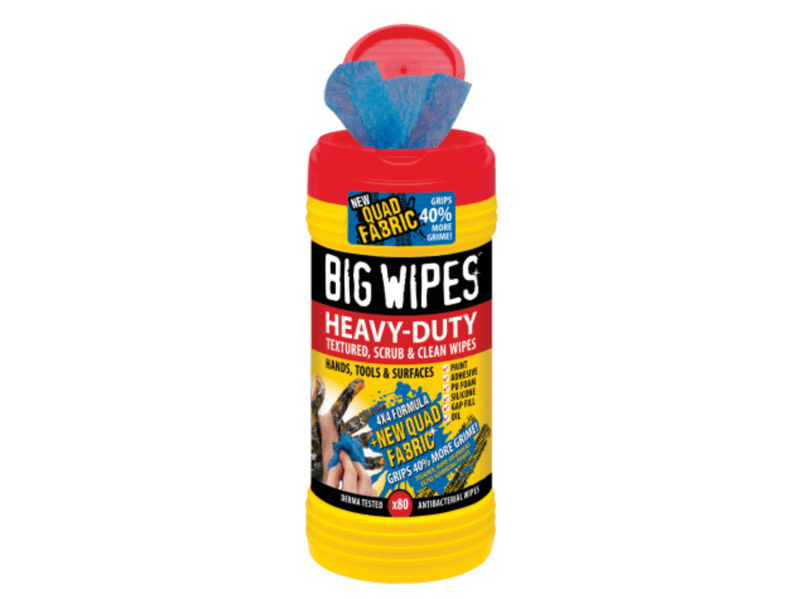 Big Wipes 4x4 Heavy-Duty Antibacterial Cleaning Wipes Tub of 80